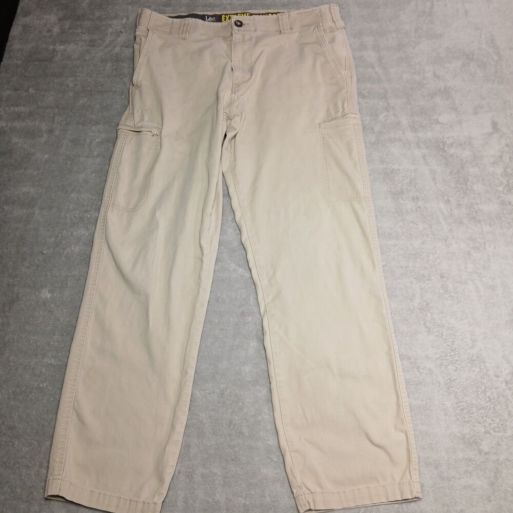 Lee Extreme Comfort Chinos 36x32 Khaki Commuter Core Active Work Stretch Pant